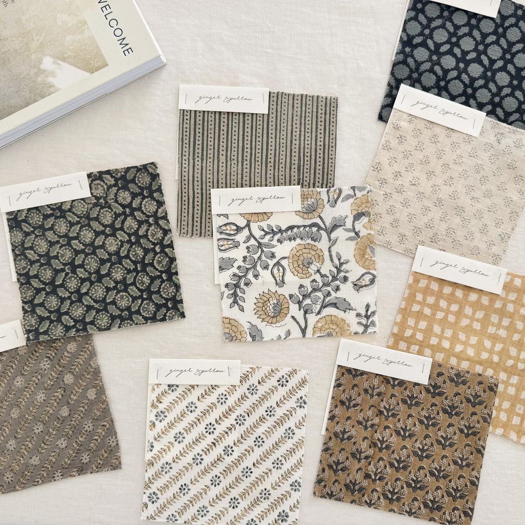 Sita Ivory - Sand, Blue Grey Textile