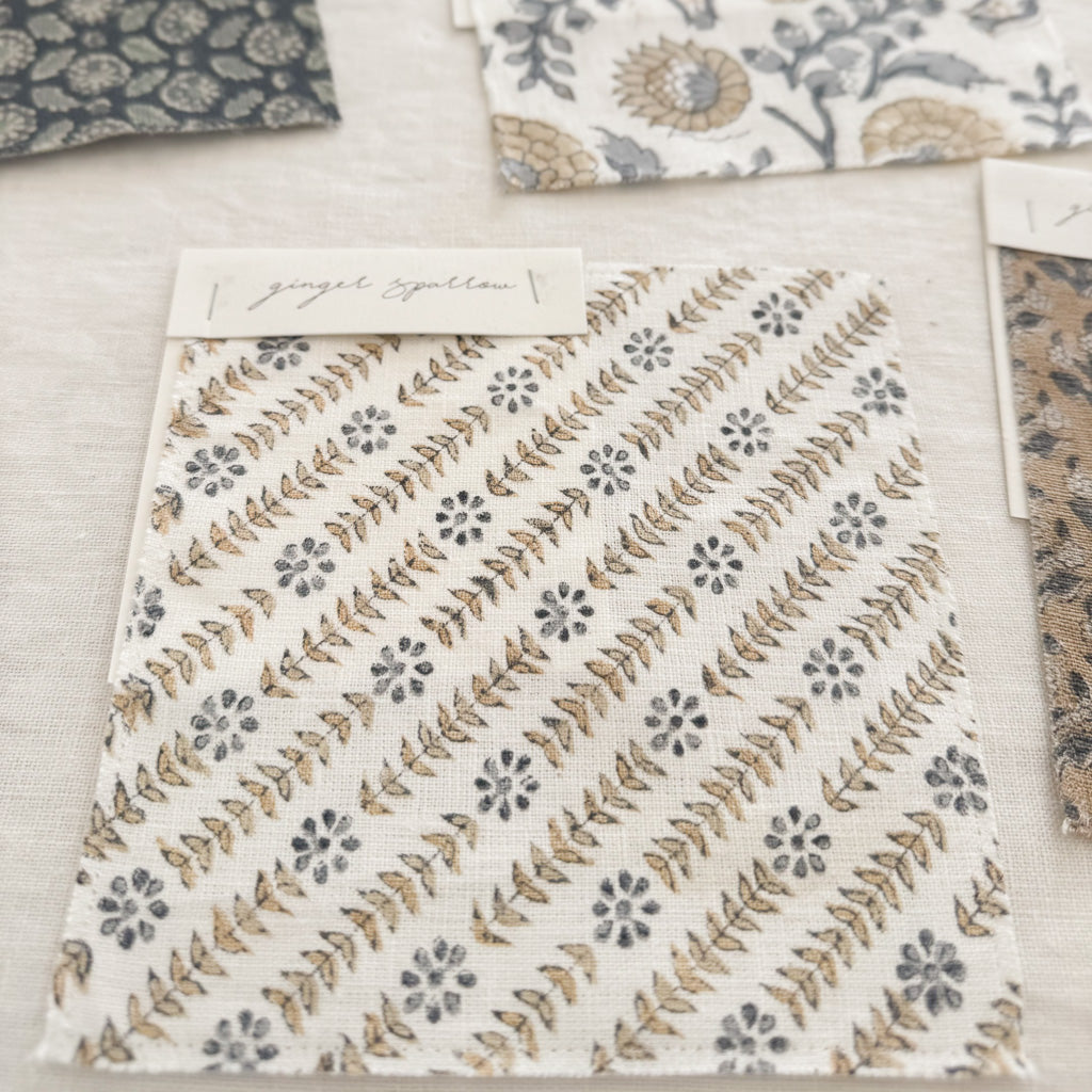 Neri Ivory - Blue Grey, Sand Textile