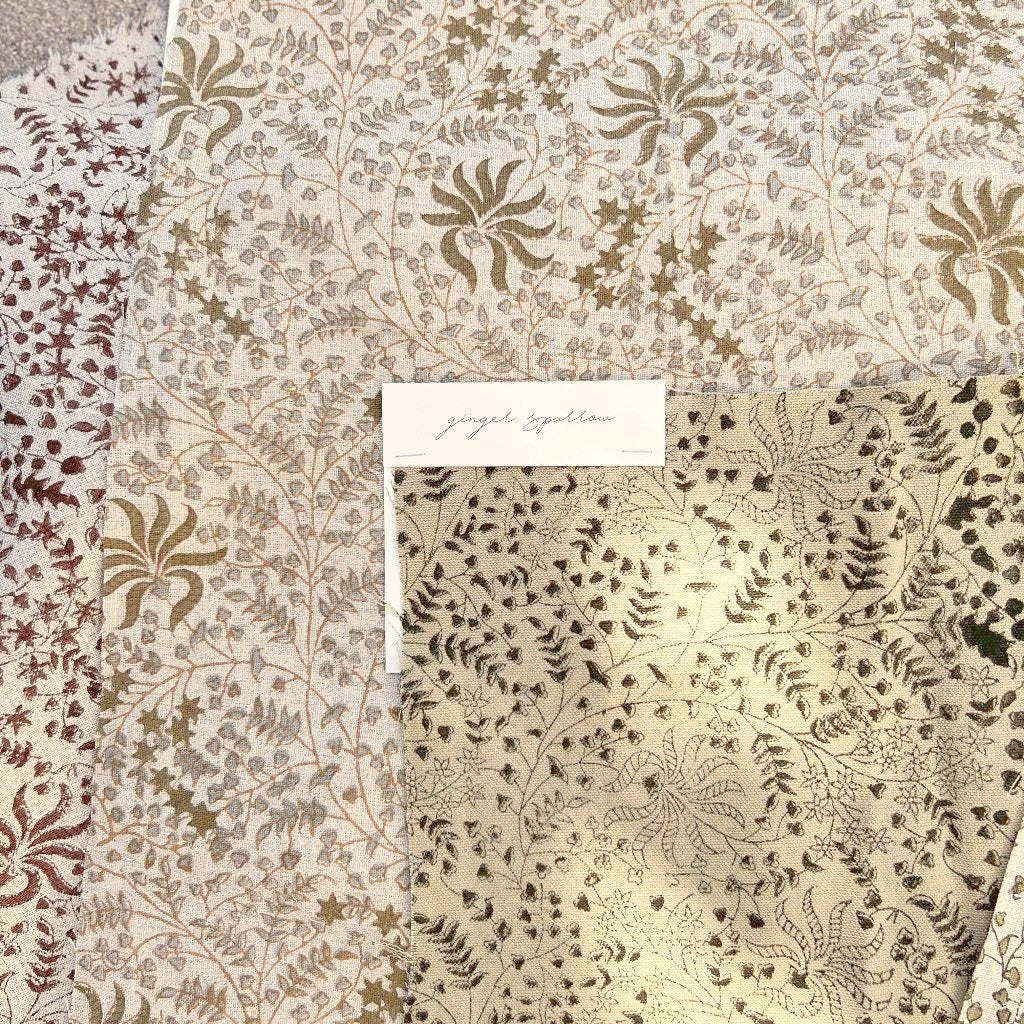 Kishori - Natural - Olive, Cement Textile