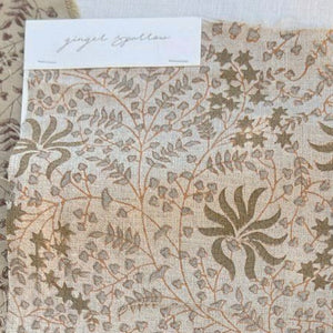 Kishori Natural - Olive, Cement Textile