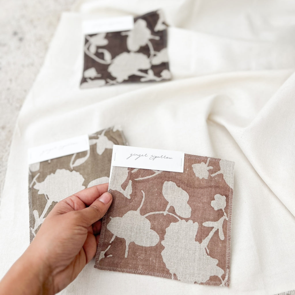 Aanya - Natural - Rust Textile Swatch