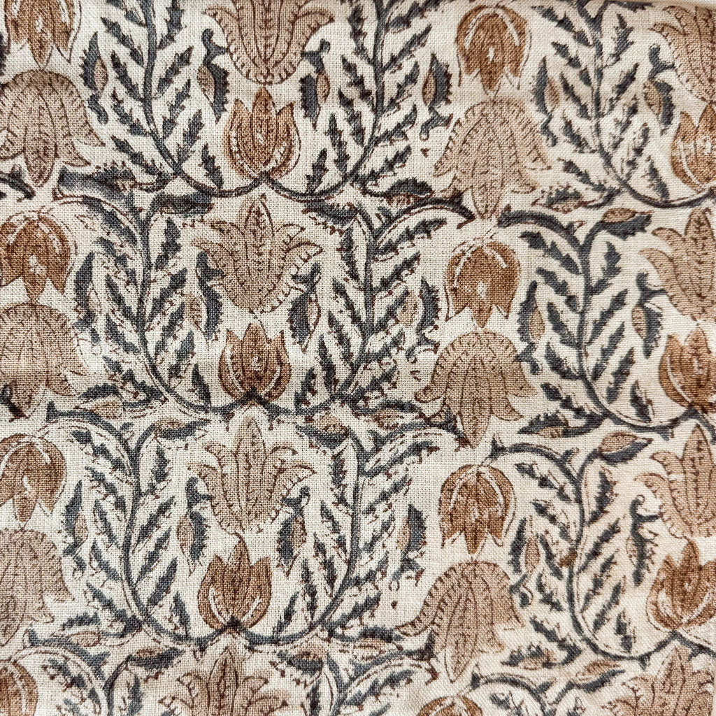 Aranya - Natural - Blue Grey, Mocha Textile Swatch