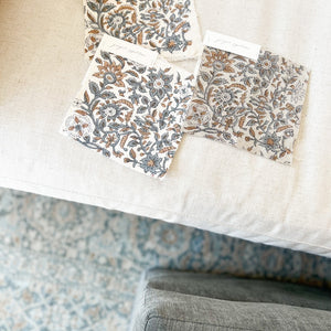 Kanan - Ivory Textured - Blue Grey, Tan Textile