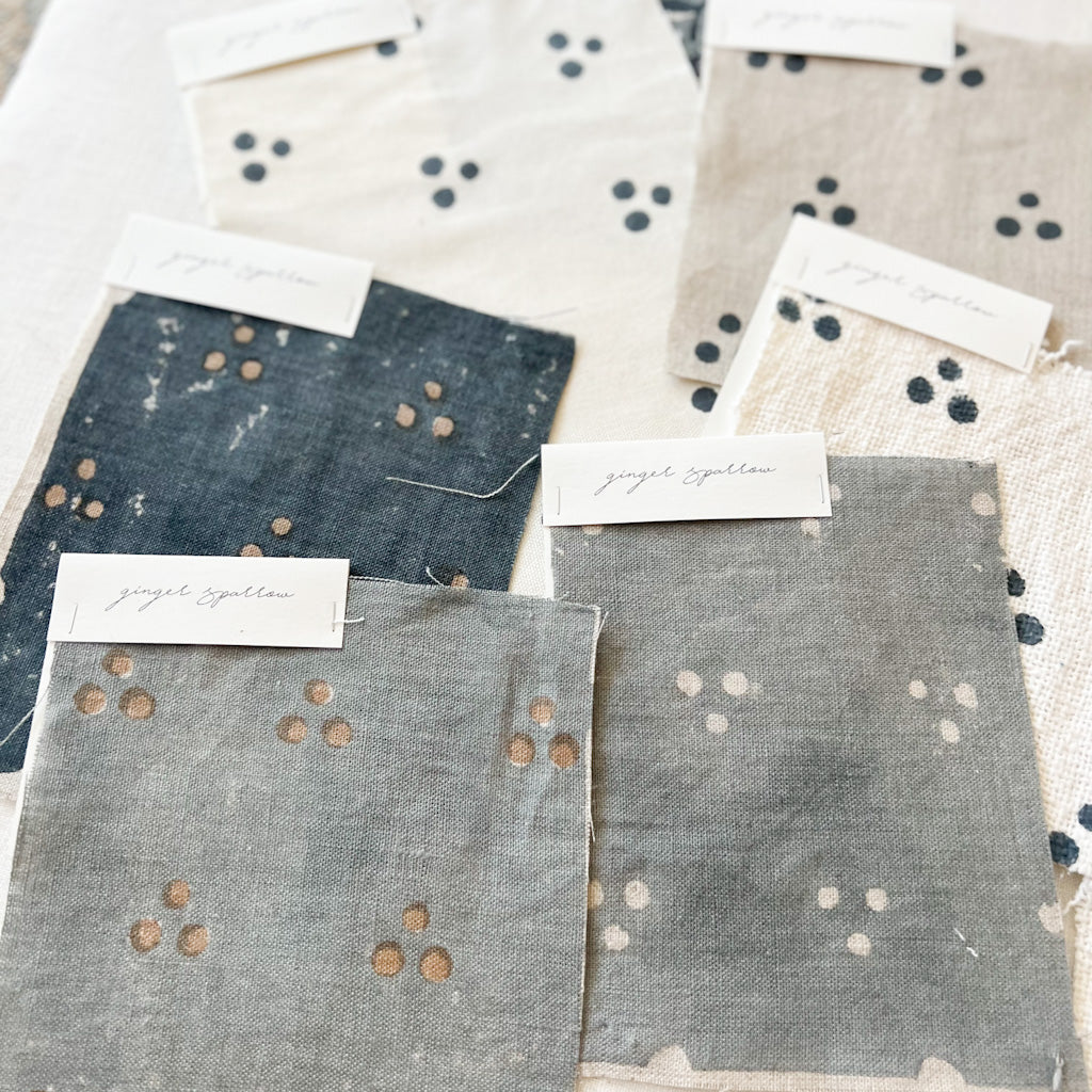 Nishaan - Natural - Indigo, Tan Textile