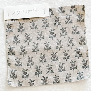 Suvarna Natural - Cement, Teal Textile