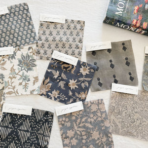 Simar Natural - Indigo, Sand Textile