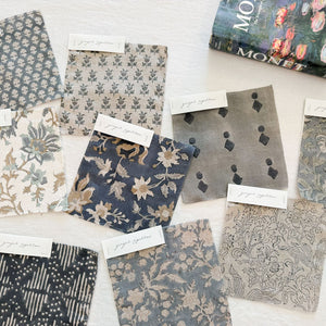 Simar Natural - Indigo, Sand Textile