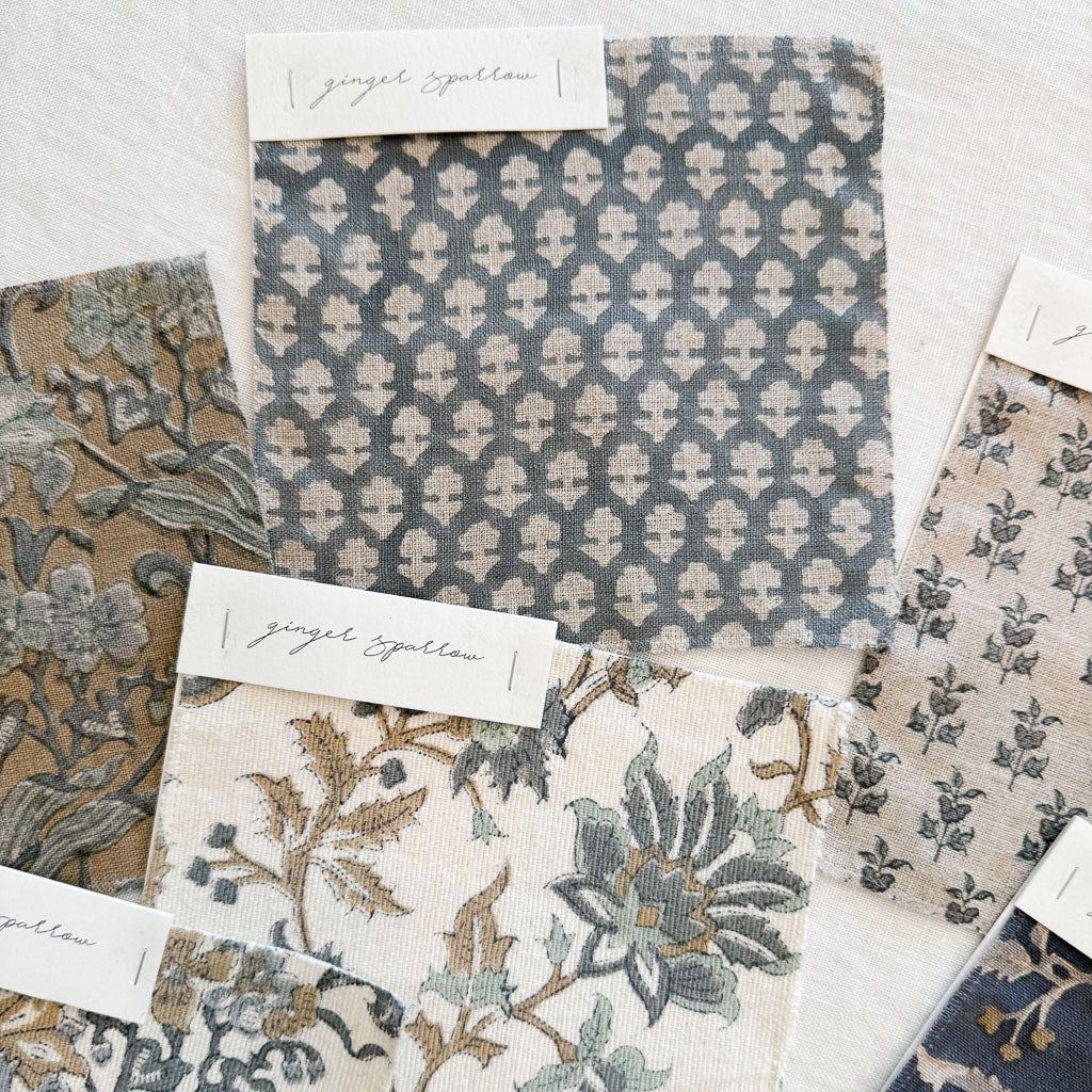 Amera - Natural - Blue Grey Textile Swatch