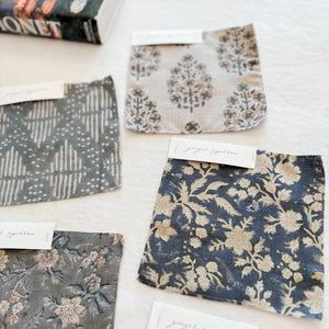 Bagh Natural - Indigo, Fawn Textile