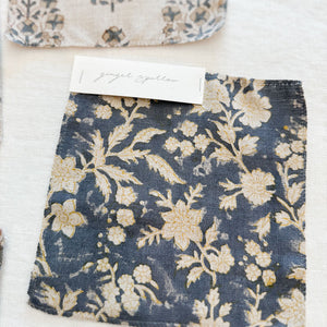 Bagh Natural - Indigo, Fawn Textile