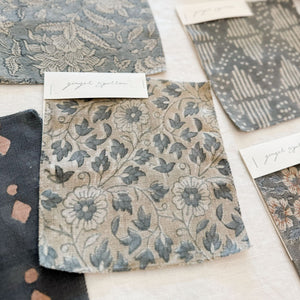 Sia Natural - Sand, Blue Grey Textile