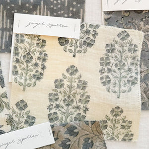 Arushi Ivory - Cement, Sky Textile