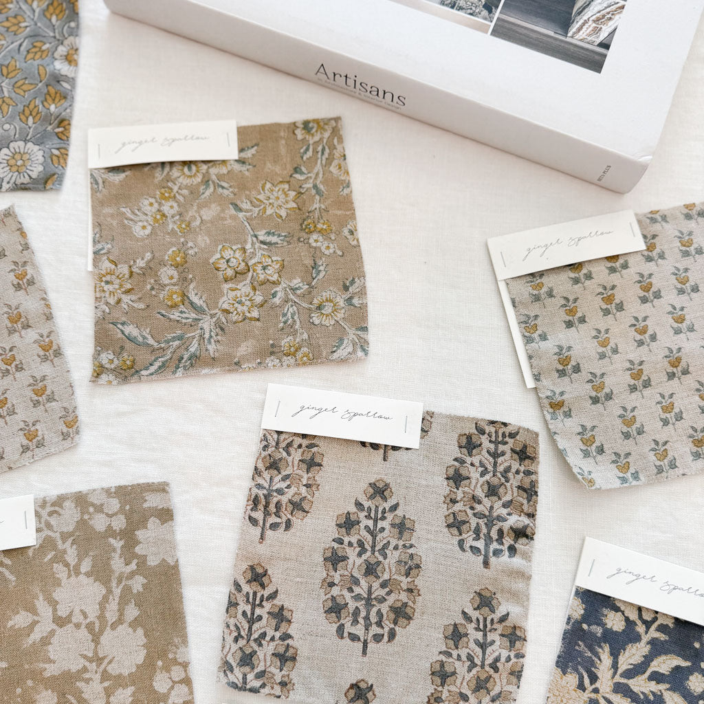 Arushi - Natural - Sand, Blue Grey Textile