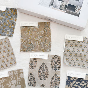 Bagh Natural - Sand, Teal Textile
