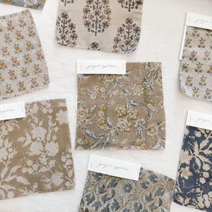 Bagh Natural - Sand, Teal Textile