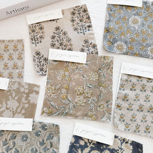 Bagh Natural - Sand, Teal Textile