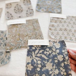 Bagh Natural - Indigo, Fawn Textile
