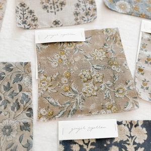Bagh Natural - Sand, Teal Textile