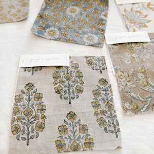 Arushi Natural - Fawn, Teal Textile