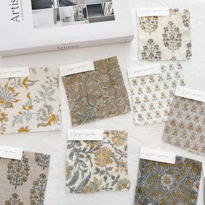 Bagh Natural - Sand, Teal Textile