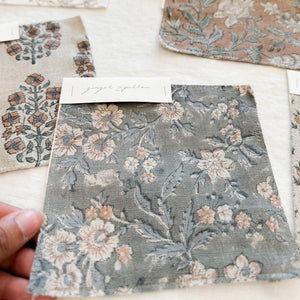Bagh Natural - Blue Grey, Rose Textile