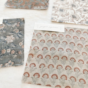 Juhi Natural - Blue Grey, Antique Tan Textile