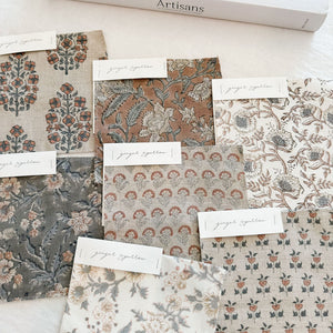 Arushi Natural - Antique Tan, Teal Textile