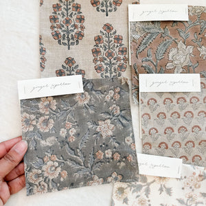 Bagh Natural - Blue Grey, Rose Textile