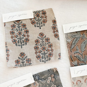 Arushi Natural - Antique Tan, Teal Textile