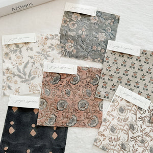 Kota Natural - Antique Tan, Blue Grey Textile