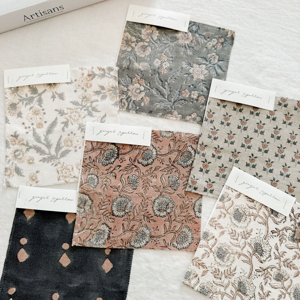 Kota - Natural - Antique Tan, Blue Grey Textile