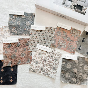 Kota Natural - Antique Tan, Blue Grey Textile