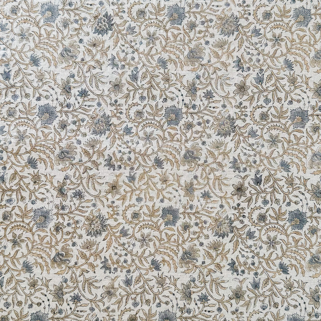 Rani - Natural - Blue Grey, Tan Textile