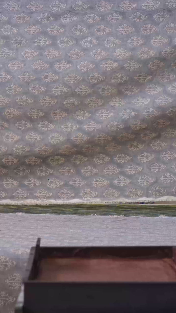 Shots from the process of hand-block printing