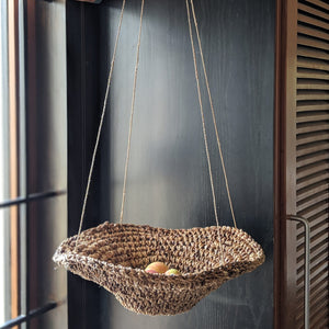 Hanging fruit basket made from banana fiber