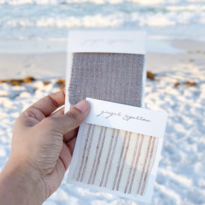 Handwoven cotton textile by Ginger Sparrow, a modern home decor brand. Featuring rugged stripes in earthy terracotta on a soft ivory ground. Light and airy its perfect for #throwpillows #drapes #livingroomdecor #bedroomideas