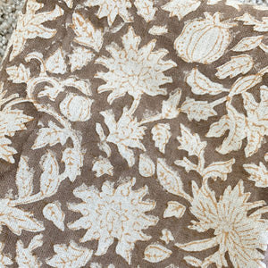 Featuring a delicate floral pattern handblock printed using traditional printing techniques, we love the soft color and texture that gives this fabric so much character. Made using incredibly soft linen, it is a bit of modern, a bit of boho and loads of warmth. We’re dreaming of these for farmhouse style spaces filled with light and greenery.
