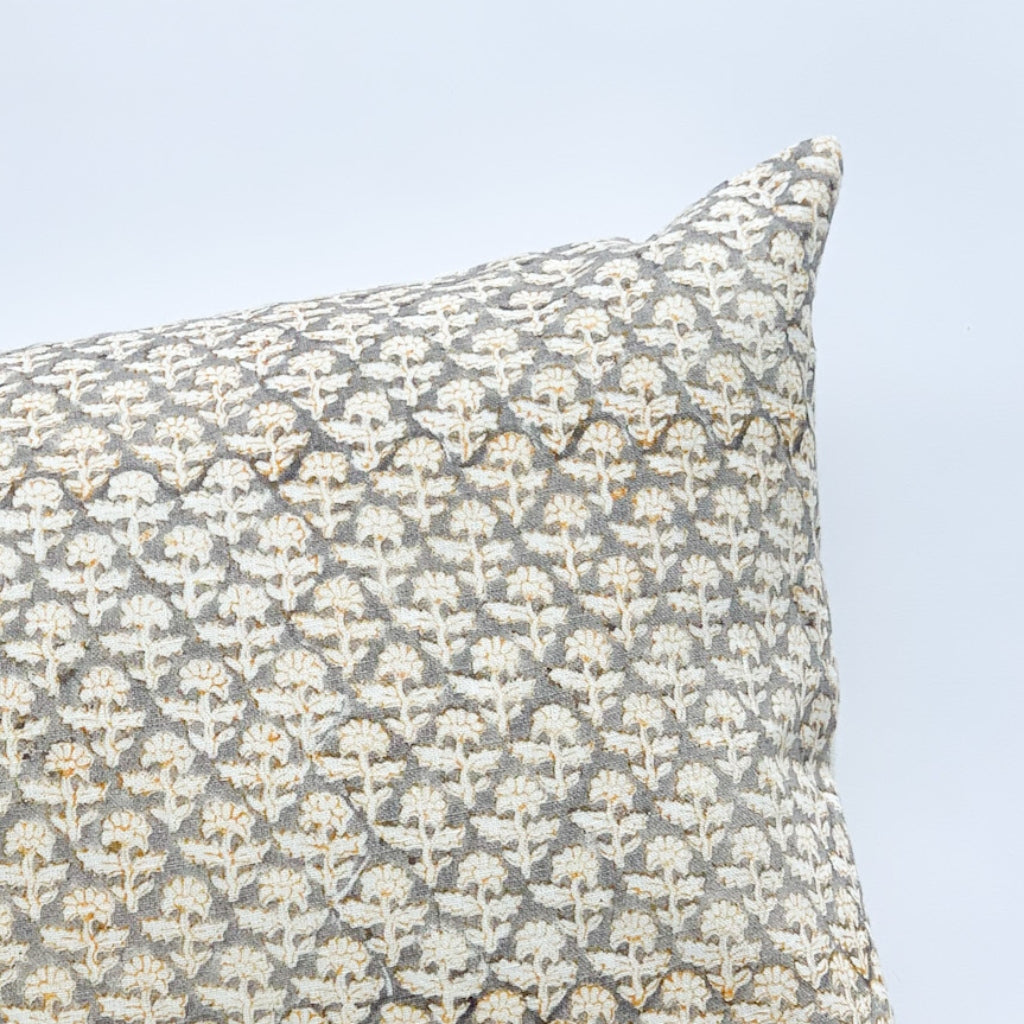 Phulara - Grey Mustard - Throw Pillow