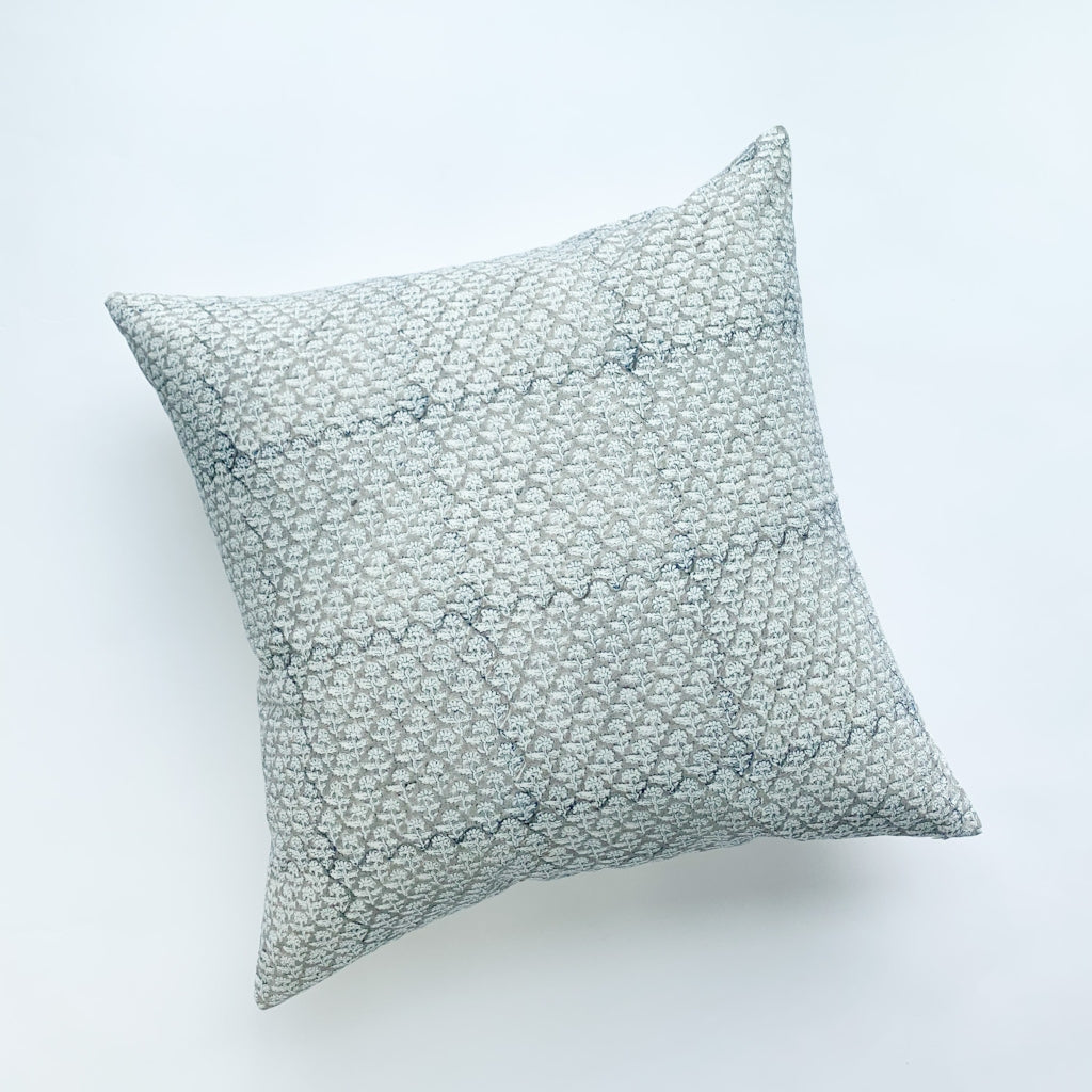 Phulara - Grey Indigo - Throw Pillow