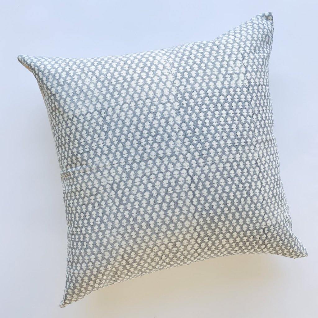 Hand block printed Textile by Ginger Sparrow, a modern home decor brand. Featuring a delicate floral pattern in three color options - olive grey, tan and pale blue. Light and airy its perfect for #throwpillows #drapes #livingroomdecor #bedroomideas #upholsteryfabric #fabricbytheyard