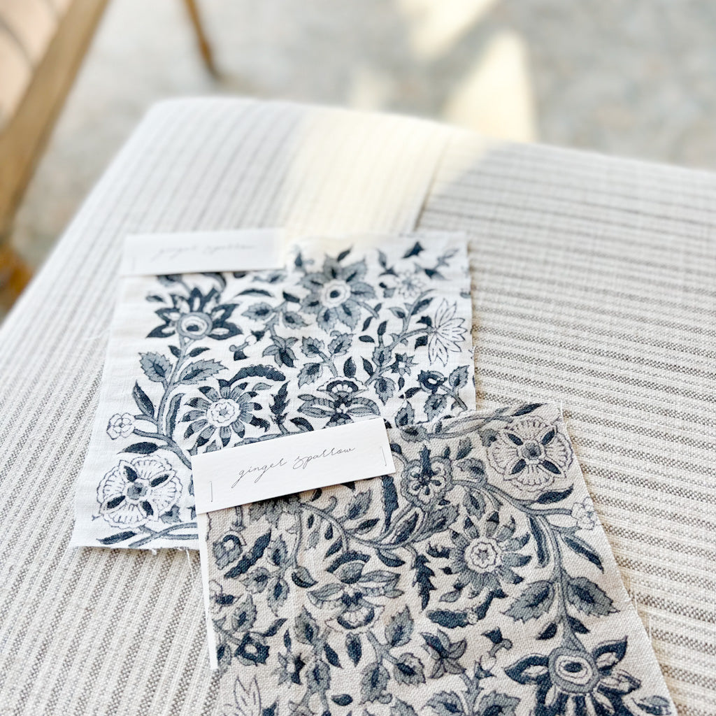 Kanan - Natural - Blue Grey, Indigo Textile