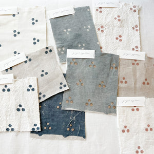 Nishaan Ivory Textured - Indigo Textile