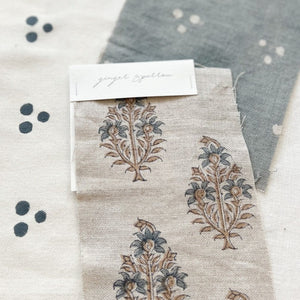 Sahara Motif Natural - Blue Grey, Tan, Indigo Textile