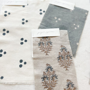 Nishaan Ivory Textured - Indigo Textile