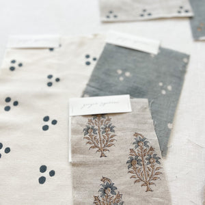 Sahara Motif Natural - Blue Grey, Tan, Indigo Textile