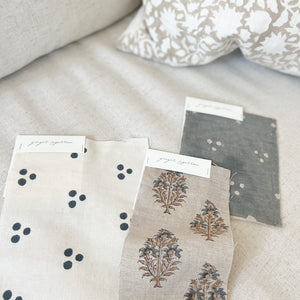 Sahara Motif Natural - Blue Grey, Tan, Indigo Textile