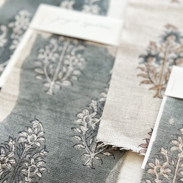 Sahara - Natural - Blue Grey, Indigo Textile