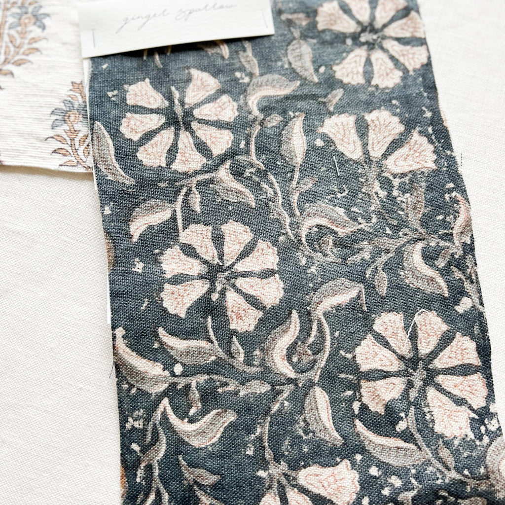 Surana Natural - Indigo, Tan Textile
