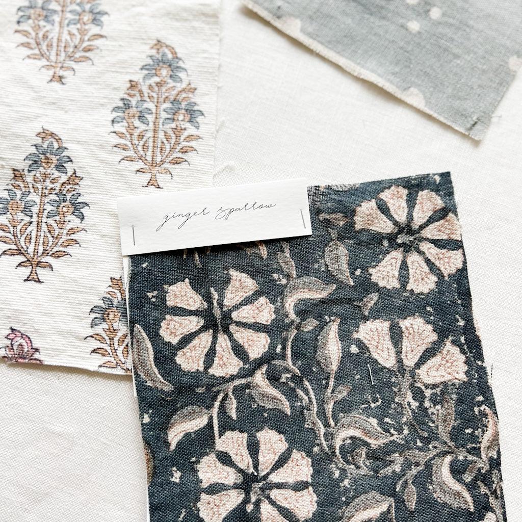 Surana - Natural - Indigo, Tan Textile
