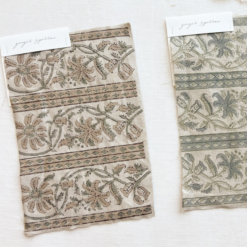 Urvi - Natural - Tan, Sage Textile